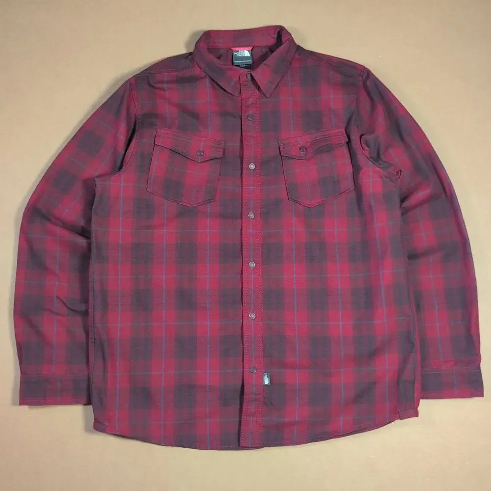 The North Face A36Q 2013 Mens L Plaid Outdoor Shirt Gorpcore Red Black